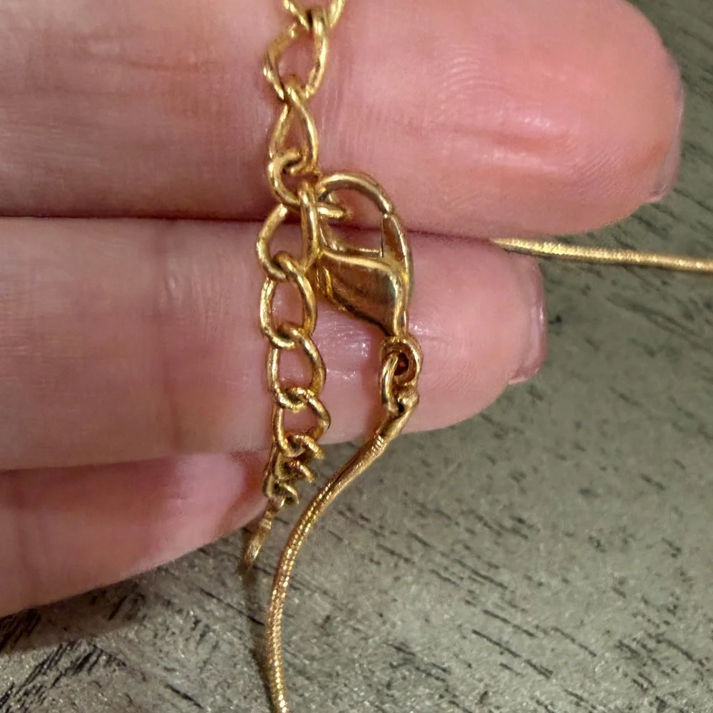 Dior Gold Tone Round Logo Pendant Necklace - Picture 5 of 7